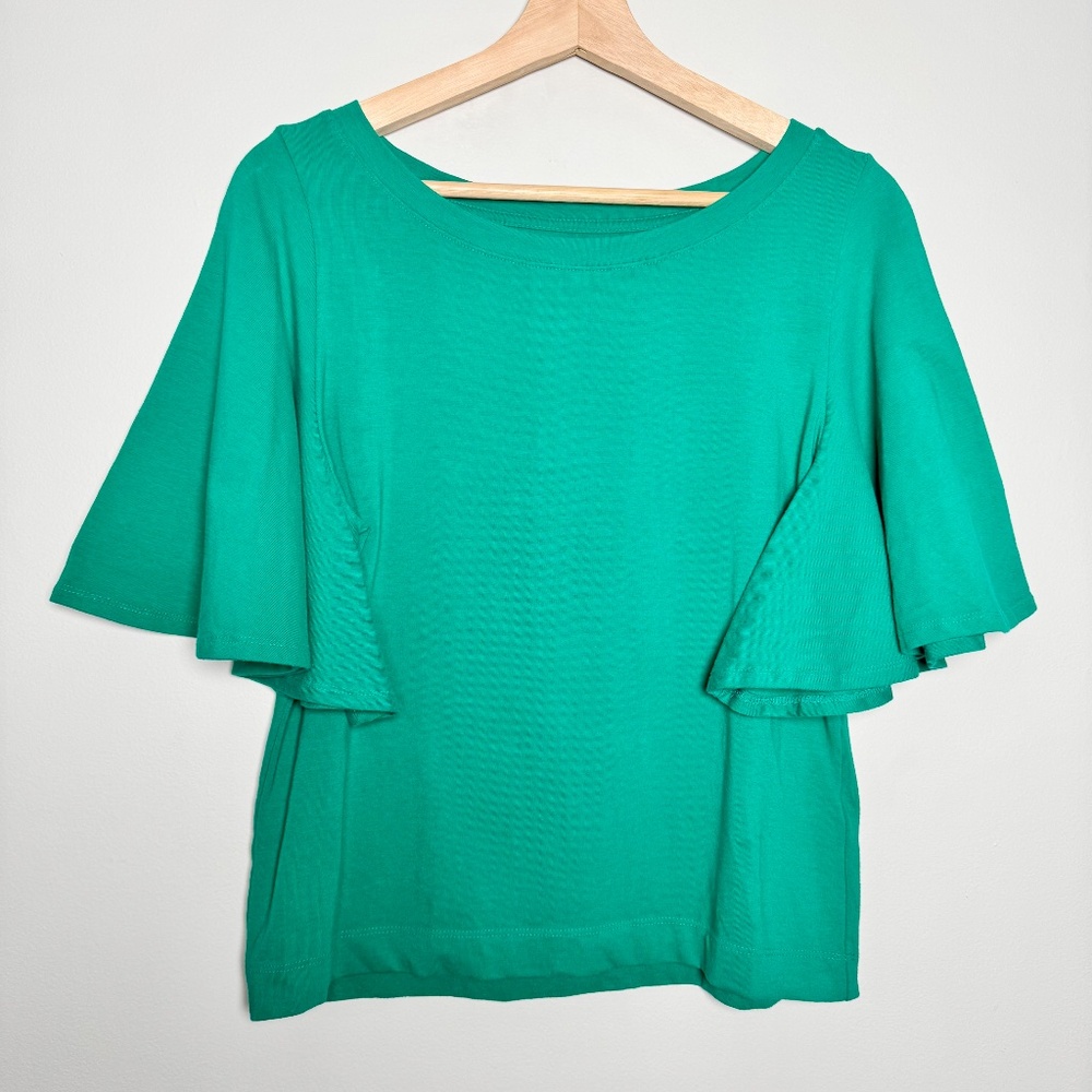 Anthropologie Maeve Structured Flutter-Sleeve Tee… - image 2